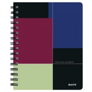 Caiet de birou LEITZ Executive, PP, A5, cu spira, dictando - negru/violet - ACOMI.ro