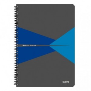 Caiet de birou LEITZ Office, PP, A4, cu spira, dictando - albastru - ACOMI.ro
