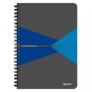 Caiet de birou LEITZ Office, PP, A5, cu spira, dictando - albastru - ACOMI.ro