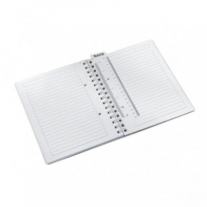 Caiet de birou LEITZ Wow, PP, A5, cu spira, dictando - roz metalizat - ACOMI.ro