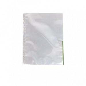 Folie protectie A4, 105 mic, 100 file/set, margine verde Esselte - ACOMI.ro