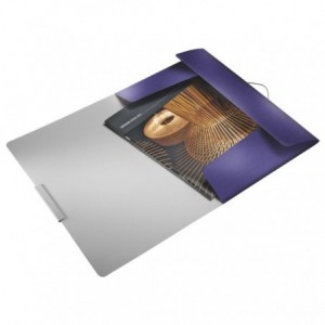 Mapa LEITZ Style, cu elastic, plastic PP - albastru-violet - ACOMI.ro
