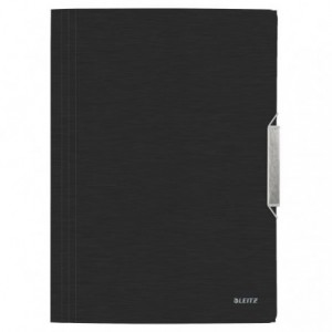 Mapa LEITZ Style, cu elastic, plastic PP - negru satin - ACOMI.ro