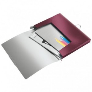 Mapa LEITZ Style Jumbo cu elastic, plastic PP, 30mm - grena - ACOMI.ro