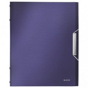 Mapa LEITZ Style, plastic PP, cu 6 separatoare - albastru-violet - ACOMI.ro