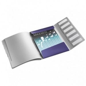 Mapa LEITZ Style, plastic PP, cu 6 separatoare - albastru-violet - ACOMI.ro