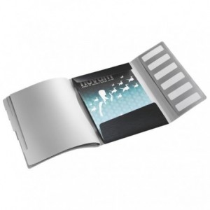 Mapa LEITZ Style, plastic PP, cu 6 separatoare - negru satin - ACOMI.ro