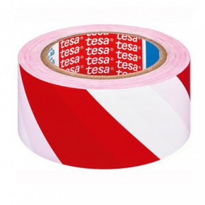 Banda adeziva 50mx33mm Tesa Flex rosu/alb