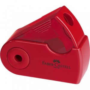 Ascutitoare plastic simpla, rosu/albastru, Sleeve-Mini Faber Castell - ACOMI.ro