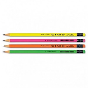 Creion grafit HB, guma fluorescent Adel - ACOMI.ro