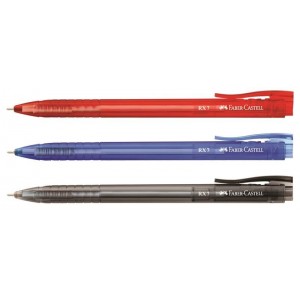 Pix cu mecanism, 0.7mm, semi-gel albastru, RX7 Faber-Castell - ACOMI.ro