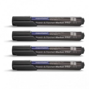 Marker whiteboard MAGNETOPLAN negru 4/set - ACOMI.ro