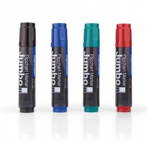 Marker flipchart  MAGNETOPLAN Jumbo - set 4 culori asortate - ACOMI.ro