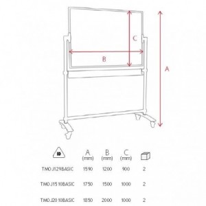 Tabla magnetica mobila 90x120 cm MEMOBOARDS Basic - ACOMI.ro