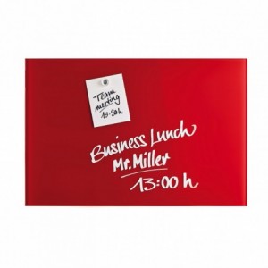 Design Glassboard magnetic rosu, 60 x 40 cm, MAGNETOPLAN - ACOMI.ro