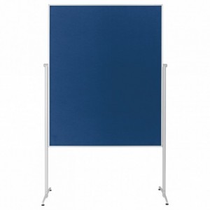 Panou prezentare mobil 1200 x 1500mm, rama aluminiu, dubla fata albastra, MAGNETOPLAN - ACOMI.ro