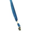 Snur textil cu clip pentru buzunar ecuson, lungime 85 cm, albastru, ACM BRAND