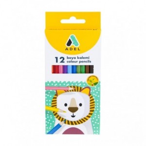 Creioane colorate, 12 culori/set, Adel - ACOMI.ro