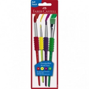 Pensule 4 buc/set Soft Touch  Faber-Castell - ACOMI.ro