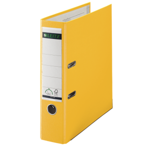 Biblioraft plastifiat, 8.0cm, galben, Leitz 180° - ACOMI.ro