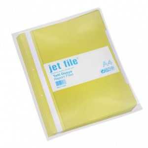 Dosar plastic cu sina si perforatii, JETFILE, 100 buc/set galben · ACOMI.ro