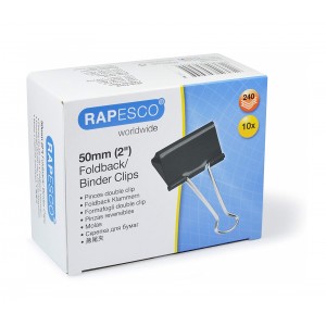 Clipsuri metalice 50mm, 10 buc/set, RAPESCO - ACOMI.ro