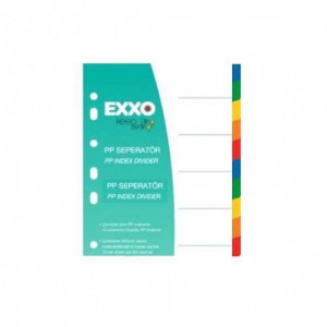 Separatoare plastic color, numeric 1-12, A4, EXXO - ACOMI.ro