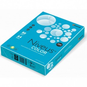 Hartie color copiator A4, albastru aqua intens, 80g/mp, 500/top, AB48, NIVEUS - ACOMI.ro