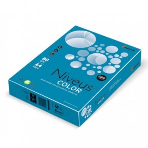 Hartie color copiator A4, albastru intens, 80g/mp, 500/top, DB49, NIVEUS - ACOMI.ro