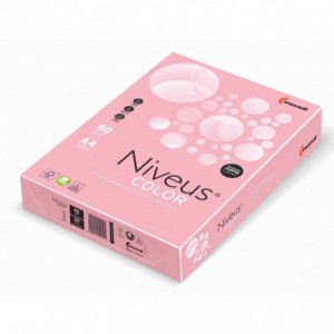 Hartie color copiator A4, roz pal, 80g/mp, 500/top, PI25, NIVEUS - ACOMI.ro