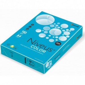 Carton copiator A4, albastru aqua intens, 160g/mp, 250 coli/top, AB48, NIVEUS - ACOMI.ro
