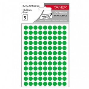 Etichete autoadezive rotunde, 10mm, verzi, 540 buc/tipla, TANEX - ACOMI.ro