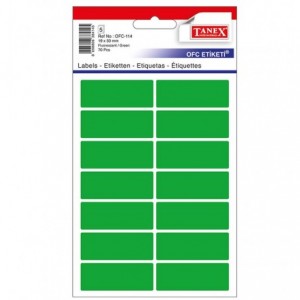 Etichete autoadezive 19x50mm, colturi rotunde, verzi, 70 buc/set, TANEX - ACOMI.ro