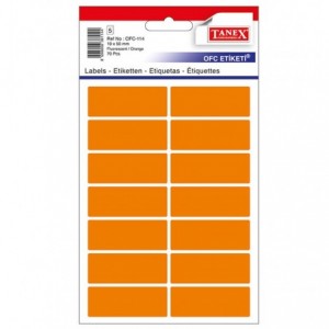 Etichete autoadezive 19x50mm, colturi rotunde, portocalii, 70 buc/set, TANEX - ACOMI.ro