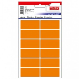 Etichete autoadezive 23x50mm, colturi rotunde, portocalii, 60 buc/set, TANEX - ACOMI.ro