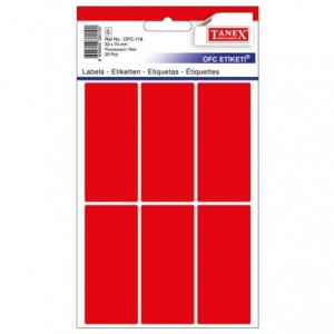 Etichete autoadezive 33x74mm, colturi rotunde, rosii, 30 buc/set, TANEX - ACOMI.ro