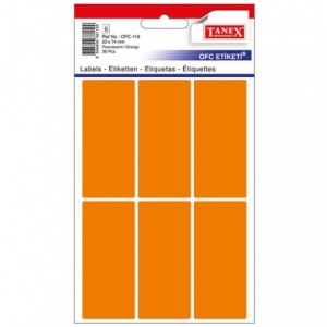 Etichete autoadezive 33x74mm, colturi rotunde, portocalii, 30 buc/set, TANEX - ACOMI.ro