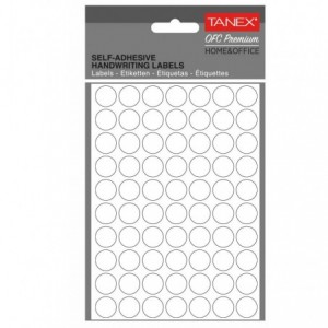 Etichete autoadezive rotunde, 13mm, albe, 700 buc/tipla, TANEX - ACOMI.ro