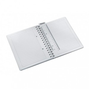 Caiet de birou LEITZ Wow, PP, A5, cu spira, dictando - alb - ACOMI.ro