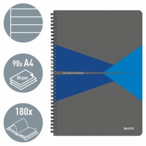 Caiet de birou LEITZ Office, A4, cu spira, dictando - albastru - ACOMI.ro