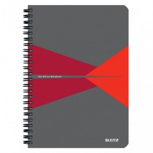 Caiet de birou LEITZ Office, A5, cu spira, dictando - rosu - ACOMI.ro
