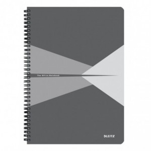 Caiet de birou LEITZ Office, PP, A5, cu spira, dictando - gri - ACOMI.ro