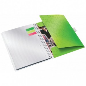 Caiet de birou LEITZ Wow Be Mobile, PP, A4, cu spira, dictando - verde - ACOMI.ro