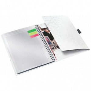 Caiet de birou LEITZ Wow Be Mobile, PP, A4, cu spira, matematica - alb - ACOMI.ro