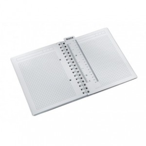 Caiet de birou LEITZ Wow, PP, A5, cu spira, matematica - galben - ACOMI.ro