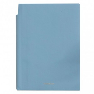 Caiet de birou DELI, imitatie piele, A5, 112 file, dictando - albastru - ACOMI.ro