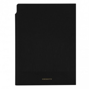 Caiet de birou DELI, imitatie piele, A5, 112 file, dictando - negru - ACOMI.ro