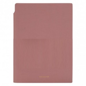 Caiet de birou DELI, imitatie piele, A5, 112 file, dictando - roz - ACOMI.ro