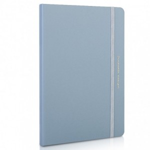 Caiet de birou DELI, imitatie piele, A5, 96 file, dictando - bleu - ACOMI.ro