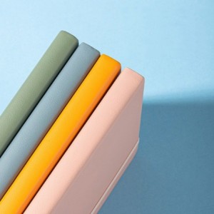 Caiet de birou DELI, imitatie piele, A5, 96 file, dictando - bleu - ACOMI.ro